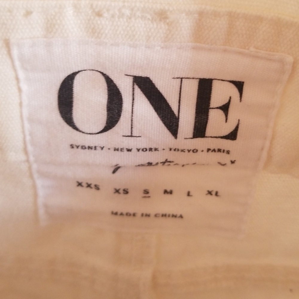 One Teaspoon White Denim Short Overalls - Picture 6 of 6